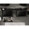 Mexen Rivel meuble de salle de bains 60 cm avec lavabo Vela, 1 tiroir, rainuré, noir mat - 91A20-06023-1-BF71-W23M71