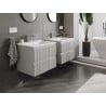Mexen Rivel meuble de salle de bain 60 cm avec lavabo Otis, 2 tiroirs, rainuré, gris mat/blanc mat - 91A20-06047-2-BFF62-W18M01