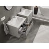 Mexen Rivel meuble de salle de bain 60 cm avec lavabo Otis, 2 tiroirs, rainuré, gris mat/blanc mat - 91A20-06047-2-BFF62-W18M01