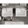 Mexen Rivel meuble de salle de bain 60 cm avec lavabo Otis, 2 tiroirs, rainuré, gris mat/blanc mat - 91A20-06047-2-BFF62-W18M01