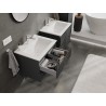 Mexen Rivel meuble de salle de bain 60 cm avec lavabo Otis, 2 tiroirs, rainuré, graphite mat/blanc mat -