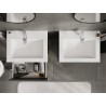Mexen Rivel meuble de salle de bain 60 cm avec lavabo Otis, 2 tiroirs, rainuré, graphite mat/blanc mat -