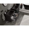 Mexen Rivel meuble de salle de bain 60 cm avec lavabo Otis, 2 tiroirs, rainurés, noir mat - 91A20-06047-2-BFF71-W18M71