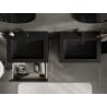 Mexen Rivel meuble de salle de bain 60 cm avec lavabo Otis, 2 tiroirs, rainurés, noir mat - 91A20-06047-2-BFF71-W18M71