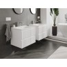 Mexen Rivel meuble de salle de bain 60 cm avec lavabo Vela, 2 tiroirs, rainuré, blanc mat - 91A20-06047-2-BFF01-W23M01