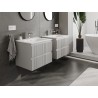 Mexen Rivel armoire de salle de bains 60 cm avec lavabo Vela, 2 tiroirs, rainurée, gris mat/blanc mat