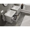 Mexen Rivel armoire de salle de bains 60 cm avec lavabo Vela, 2 tiroirs, rainurée, gris mat/blanc mat