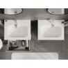 Mexen Rivel armoire de salle de bains 60 cm avec lavabo Vela, 2 tiroirs, rainurée, gris mat/blanc mat