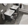 Mexen Rivel armoire de salle de bain 60 cm avec lavabo Vela, 2 tiroirs, rainurée, graphite mat/blanc mat -