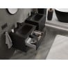 Mexen Rivel meuble de salle de bain 60 cm avec lavabo Vela, 2 tiroirs, rainuré, noir mat - 91A20-06047-2-BFF71-W23M71
