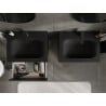 Mexen Rivel meuble de salle de bain 60 cm avec lavabo Vela, 2 tiroirs, rainuré, noir mat - 91A20-06047-2-BFF71-W23M71