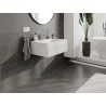 Mexen Rivel meuble de salle de bains 70 cm avec lavabo Otis, 1 tiroir, rainuré, blanc mat - 91A20-07023-1-BF01-W18M01