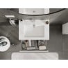 Mexen Rivel meuble de salle de bains 70 cm avec lavabo Otis, 1 tiroir, rainuré, blanc mat - 91A20-07023-1-BF01-W18M01