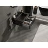 Mexen Rivel meuble de salle de bain 70 cm avec lavabo Otis, 1 tiroir, rainuré, noir mat - 91A20-07023-1-BF71-W18M71