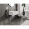 Mexen Rivel meuble de salle de bain 70 cm avec lavabo Vela, 1 tiroir, rainuré, blanc mat - 91A20-07023-1-BF01-W23M01