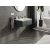 Mexen Rivel meuble de salle de bain 70 cm avec lavabo Vela, 1 tiroir, cannelé, graphite mat/blanc mat