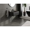 Mexen Rivel meuble de salle de bain 70 cm avec lavabo Vela, 1 tiroir, rainuré, noir mat - 91A20-07023-1-BF71-W23M71
