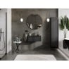 Mexen Rivel meuble de salle de bain 70 cm avec lavabo Vela, 1 tiroir, rainuré, noir mat - 91A20-07023-1-BF71-W23M71