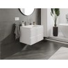 Mexen Rivel armoire de toilette 70 cm avec lavabo Otis, 2 tiroirs, rainurée, blanc mat - 91A20-07047-2-BFF01-W18M01