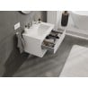 Mexen Rivel meuble de salle de bain 70 cm avec lavabo Otis, 2 tiroirs, rainuré, blanc mat - 91A20-07047-2-BFF01-W18M01