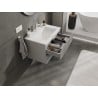Mexen Rivel meuble de salle de bain 70 cm avec lavabo Otis, 2 tiroirs, rainuré, gris mat/blanc mat - 91A20-07047-2-BFF62-W18M01
