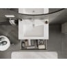 Mexen Rivel meuble de salle de bain 70 cm avec lavabo Otis, 2 tiroirs, rainuré, gris mat/blanc mat - 91A20-07047-2-BFF62-W18M01