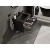 Mexen Rivel meuble de salle de bain 70 cm avec lavabo Otis, 2 tiroirs, cannelé, noir mat - 91A20-07047-2-BFF71-W18M71