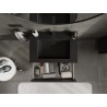 Mexen Rivel meuble de salle de bain 70 cm avec lavabo Otis, 2 tiroirs, cannelé, noir mat - 91A20-07047-2-BFF71-W18M71