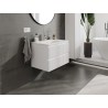 Mexen Rivel armoire de salle de bain 70 cm avec lavabo Vela, 2 tiroirs, rainurée, blanc mat - 91A20-07047-2-BFF01-W23M01