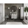 Mexen Rivel meuble de salle de bain 70 cm avec lavabo Vela, 2 tiroirs, rainuré, gris mat/blanc mat - 91A20-07047-2-BFF62-W23M01