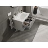Mexen Rivel armoire de salle de bain 70 cm avec lavabo Vela, 2 tiroirs, rainuré, gris mat/blanc mat