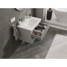 Mexen Rivel meuble de salle de bain 70 cm avec lavabo Vela, 2 tiroirs, rainuré, gris mat/blanc mat - 91A20-07047-2-BFF62-W23M01