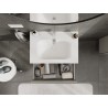 Mexen Rivel armoire de salle de bain 70 cm avec lavabo Vela, 2 tiroirs, rainuré, gris mat/blanc mat