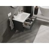Mexen Rivel armoire de salle de bain 70 cm avec lavabo Vela, 2 tiroirs, rainurée, graphite mat/blanc mat -