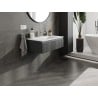 Mexen Rivel armoire de salle de bain 80 cm avec lavabo Otis, 1 tiroir, cannelée, graphite mat/blanc mat