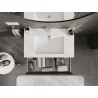 Mexen Rivel armoire de salle de bain 80 cm avec lavabo Otis, 1 tiroir, cannelée, graphite mat/blanc mat