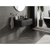 Mexen Rivel meuble de salle de bain 80 cm avec lavabo Otis, 1 tiroir, rainuré, noir mat - 91A20-08023-1-BF71-W18M71