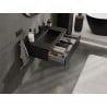 Mexen Rivel meuble de salle de bain 80 cm avec lavabo Otis, 1 tiroir, rainuré, noir mat - 91A20-08023-1-BF71-W18M71