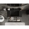 Mexen Rivel meuble de salle de bain 80 cm avec lavabo Otis, 1 tiroir, rainuré, noir mat - 91A20-08023-1-BF71-W18M71