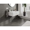 Mexen Rivel armoire de salle de bain 80 cm avec lavabo Vela, 1 tiroir, rainuré, blanc mat - 91A20-08023-1-BF01-W23M01