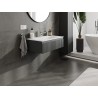 Mexen Rivel meuble de salle de bains 80 cm avec lavabo Vela, 1 tiroir, rainuré, graphite mat/blanc mat
