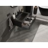 Mexen Rivel armoire de salle de bain 80 cm avec lavabo Vela, 1 tiroir, rainuré, noir mat - 91A20-08023-1-BF71-W23M71
