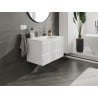 Mexen Rivel meuble de salle de bain 80 cm avec lavabo Otis, 2 tiroirs, rainuré, blanc mat - 91A20-08047-2-BFF01-W18M01