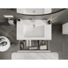 Mexen Rivel meuble de salle de bain 80 cm avec lavabo Otis, 2 tiroirs, rainuré, blanc mat - 91A20-08047-2-BFF01-W18M01