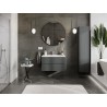 Mexen Rivel armoire de salle de bain 80 cm avec lavabo Otis, 2 tiroirs, rainurée, graphite mat/blanc mat -