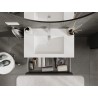 Mexen Rivel armoire de salle de bain 80 cm avec lavabo Otis, 2 tiroirs, rainurée, graphite mat/blanc mat -