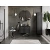 Mexen Rivel meuble de salle de bain 80 cm avec lavabo Otis, 2 tiroirs, rainuré, noir mat - 91A20-08047-2-BFF71-W18M71