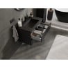 Mexen Rivel meuble de salle de bain 80 cm avec lavabo Otis, 2 tiroirs, rainuré, noir mat - 91A20-08047-2-BFF71-W18M71