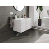 Mexen Rivel meuble de salle de bains 80 cm avec lavabo Vela, 2 tiroirs, rainuré, blanc mat - 91A20-08047-2-BFF01-W23M01