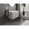 Mexen Rivel meuble de salle de bain 80 cm avec lavabo Vela, 2 tiroirs, rainuré, gris mat/blanc mat - 91A20-08047-2-BFF62-W23M01